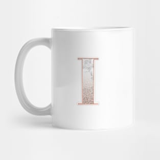 Monogram rose gold glitter marble I Mug